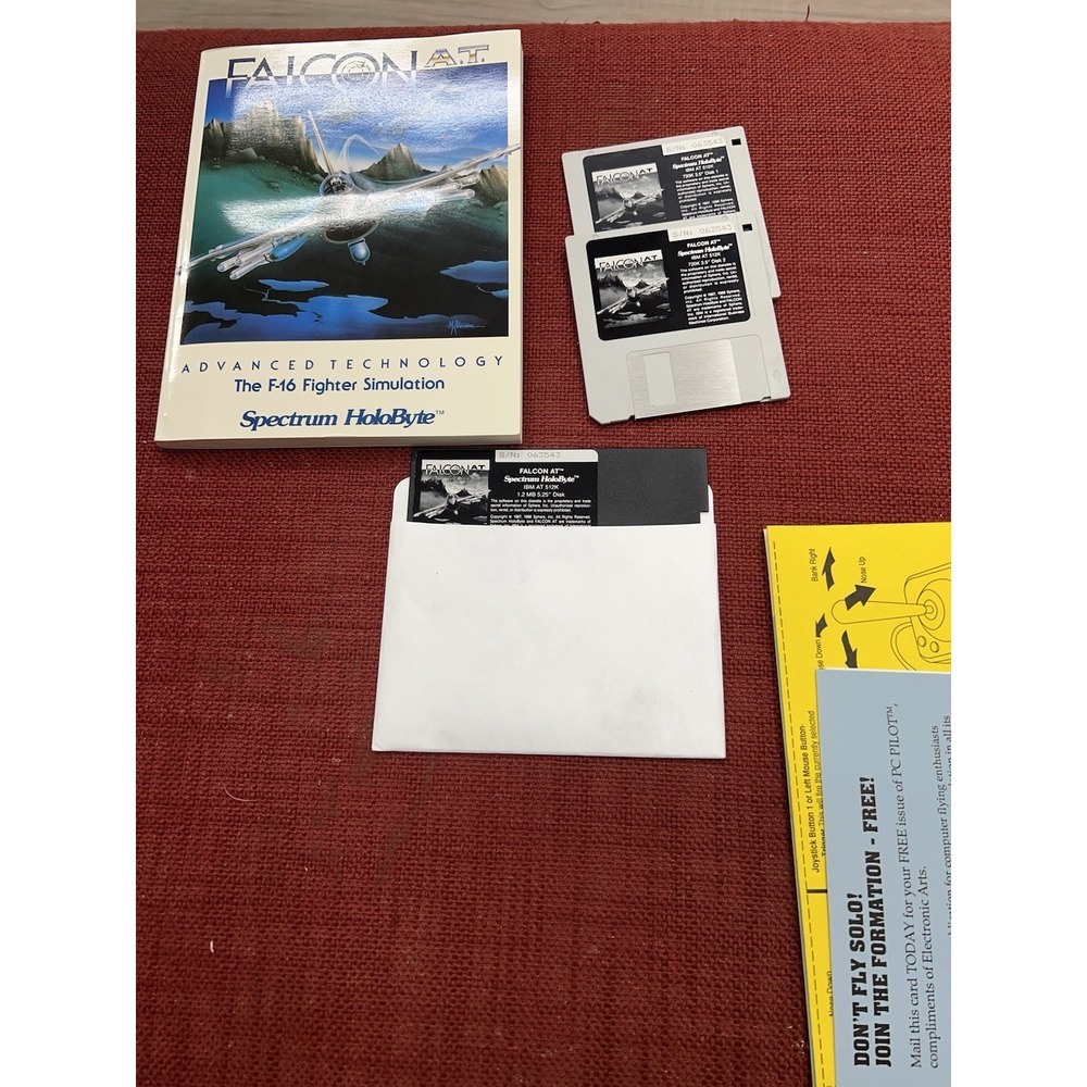 RARE VTG 1988 Spectrum Holobyte Falcon A.T. F-16 Fighter Simulation